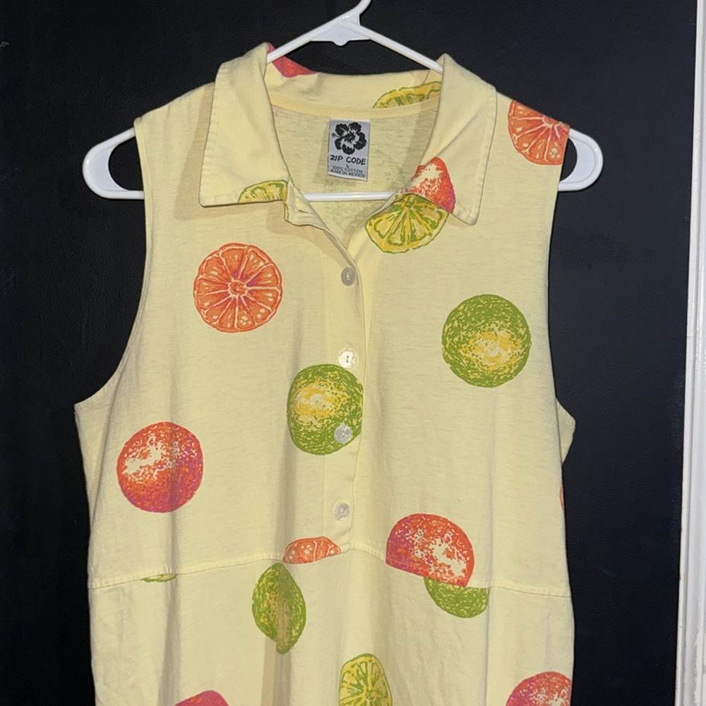 ZIP CODE Citrus Fruit Fit and Flare Maxi Dress Size: L Length: 53” - Picture 4 of 5